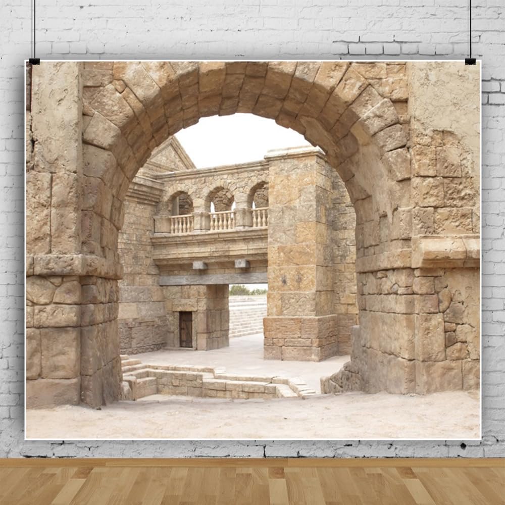 Jerusalem Buildings Backdrop - Israel Old City Roman Church Historical Site for Theme Portrait Photography Background 12x10ft Banner
