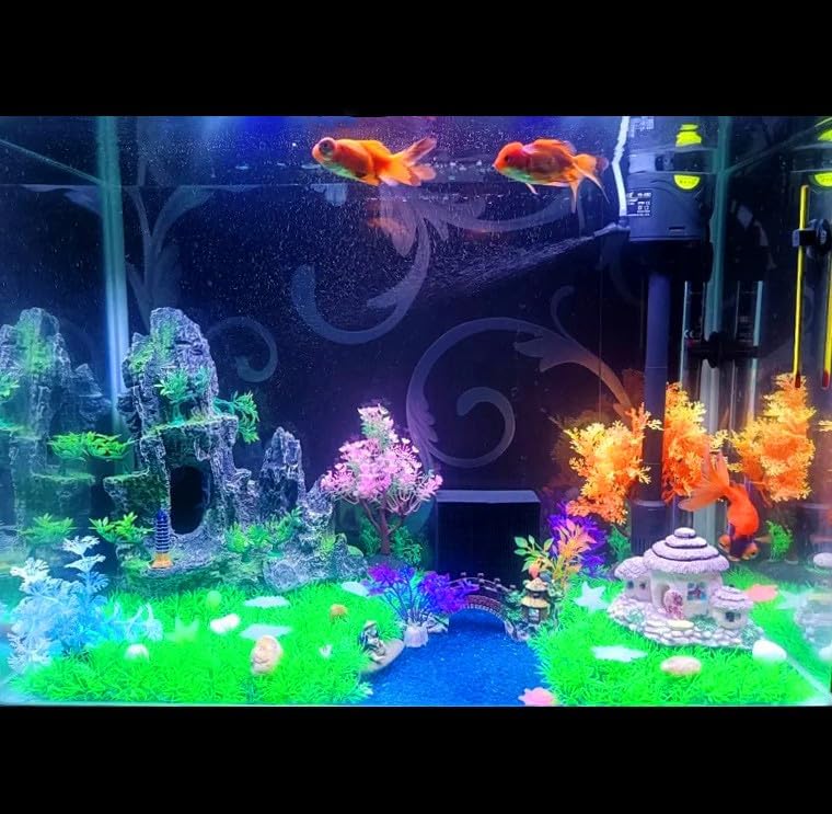 Large Fish Tank Decoration, Rock Mountain View Aquarium Decoration, Tree House cave, Fighting Fish, Shrimp, Hermit Crab, Relaxation and Play, Perfect Hiding in The cave