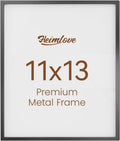 Heimlove 11x13 Metal Picture Frame,Black Aluminum Photo Frames-Real Tempered Glass,Wall Gallery Poster Puzzles Artwork frame Mounting Horizontally or Vertically Decor for Wall-1Pack