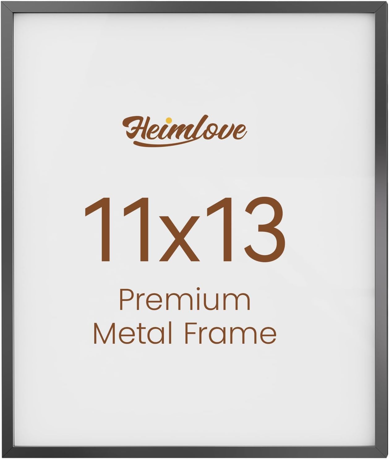 Heimlove 11x13 Metal Picture Frame,Black Aluminum Photo Frames-Real Tempered Glass,Wall Gallery Poster Puzzles Artwork frame Mounting Horizontally or Vertically Decor for Wall-1Pack
