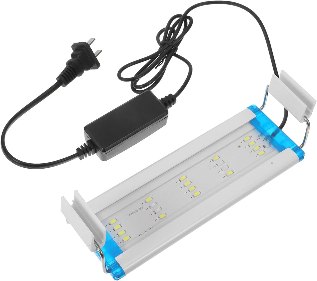High Transmittance LED Aquarium Light Blue White Planting Light with Adjustable Mount Bracket for Fish Tank Lighting Construction Energy Efficient US Plug Compatible