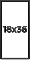 18x36 Shadow Box Frame Black | 1 Inch Deep Solid Wood Shadowbox Display Frame | UV Resistant Acrylic Plexiglass, Acid Free Backing, and Hanging Hardware | Dugan Picture Frame Style