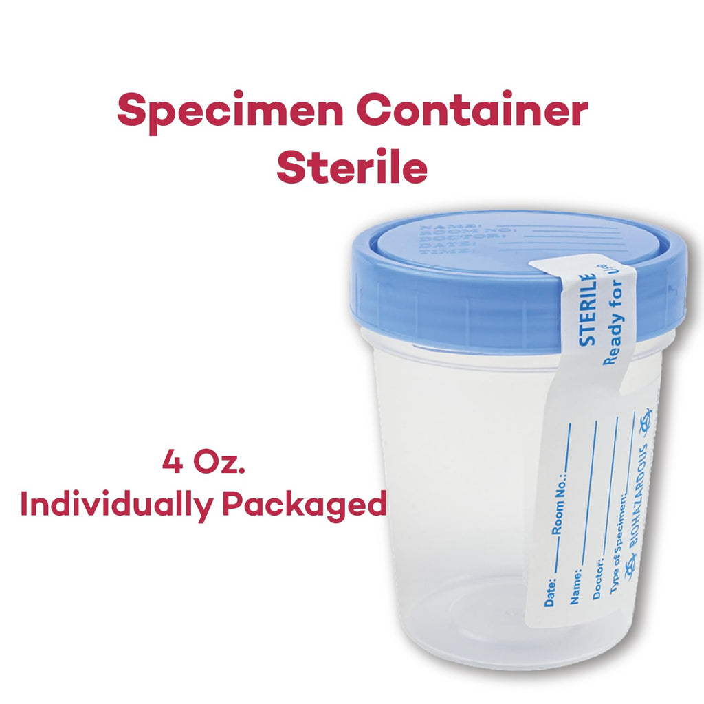 Dealmed Specimen Collection Containers Single Use Urine Specimen Cups, Screw on Leak Resistant Lid, Included ID Label, 4 oz, 1 Count