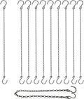 Adjustable Hanging Chain with Hooks, 25 Inch, Black