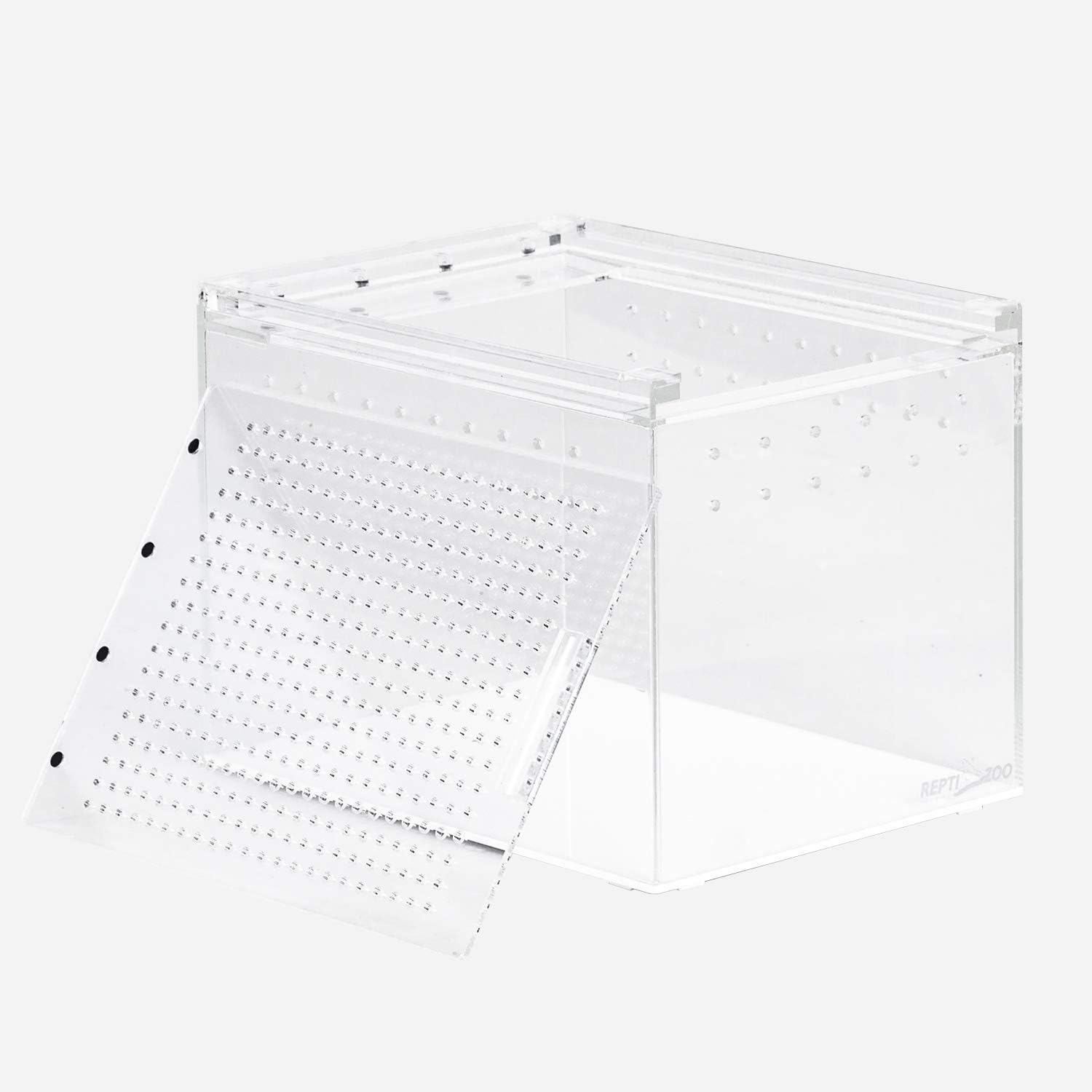 REPTI ZOO Magnetic Acrylic Case, 8x6x6 Inch Tall Long Enclosure Reptile Breeding Box Terrarium Cage for Tarantula Scorpion Sling Isopods Lizards Roach Invertebrates Insect Mantis