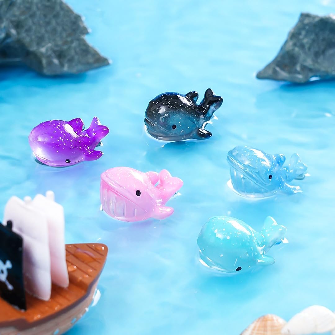 27 Pcs Cute Killer Whale Miniature Figurines Mini Whale Figurines for Terrarium Fish Tank Home Décor DIY Craft Project