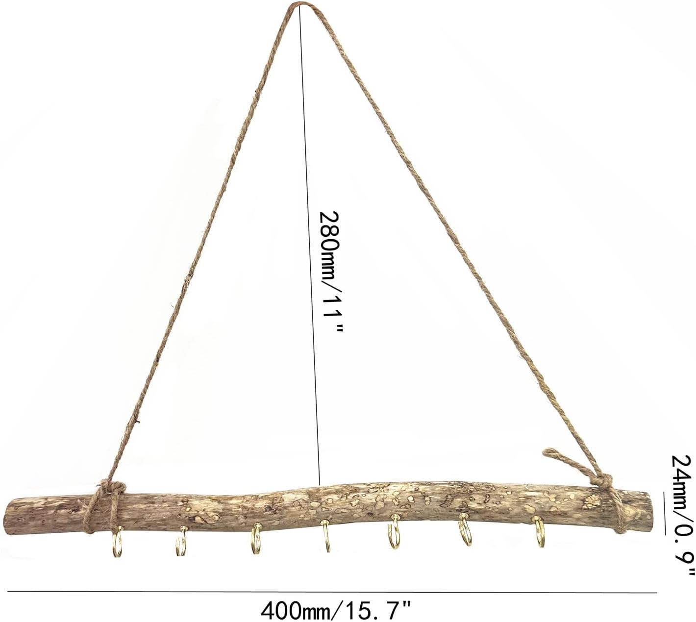 2 Pcs Decorative Floating Wall Shelves Coat Hooks Driftwood Branch Hook Branch Hanger Rack for Keys Hats Entryway