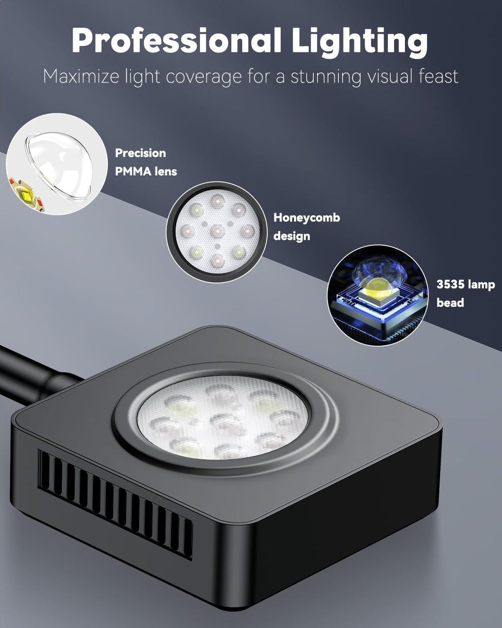 Pawfly 15 W LED Aquarium Light with Brilliant Blue White Red Lights for 1 to 10 Gallon Fish Tank