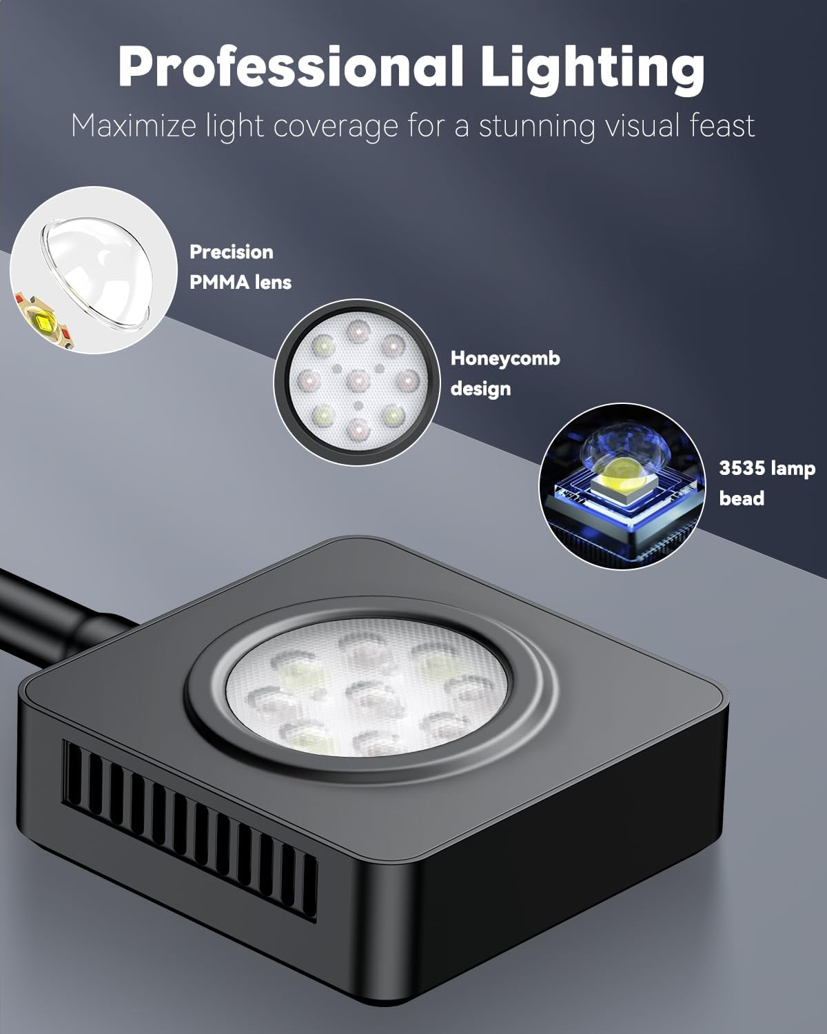 Pawfly 15 W LED Aquarium Light with Brilliant Blue White Red Lights for 1 to 10 Gallon Fish Tank