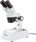 AmScope SE306R-AZ Forward-Mounted Binocular Stereo Microscope, WF10x and WF20x Eyepieces, 20X/40X/80X Magnification, 2X and 4X Objectives, Upper and Lower Halogen Lighting, Reversible Black/White Stage Plate, Arm Stand, 120V