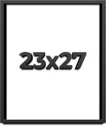 23x27 Shadow Box Frame Black | 1 Inch Deep Solid Wood Shadowbox Display Frame | UV Resistant Acrylic Plexiglass, Acid Free Backing, and Hanging Hardware | Dugan Picture Frame Style