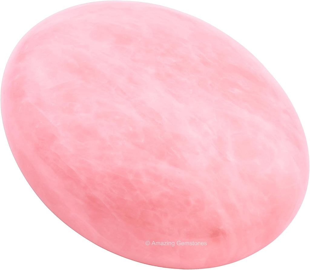Amazing Gemstone Rose Quartz Crystals and Healing Stones - Large Palm Stone Crystals Piedra - Crystal for Good Luck, Balanced Positive Energy, Meditation, Unique Stocking Stuffers Gifts for Women, Men