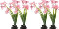 NOLITOY 4Pcs Artificial Aquarium Plants, Fish Tank Decorations Goldfish Betta Cave Accessories for Desk Top Decor (Pink)