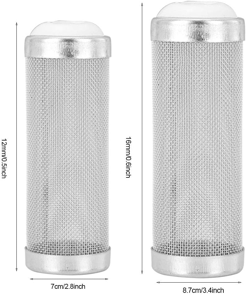 Joyzan Aquarium Filter Inflow Inlet Mesh, Stainless Steel Intake Shrimp Guard Protector Cover Screen Metal Fish Tank Prefilter Tube Strainer Net Protecting Basket Media Accessory 16mm 5Pcs Silver