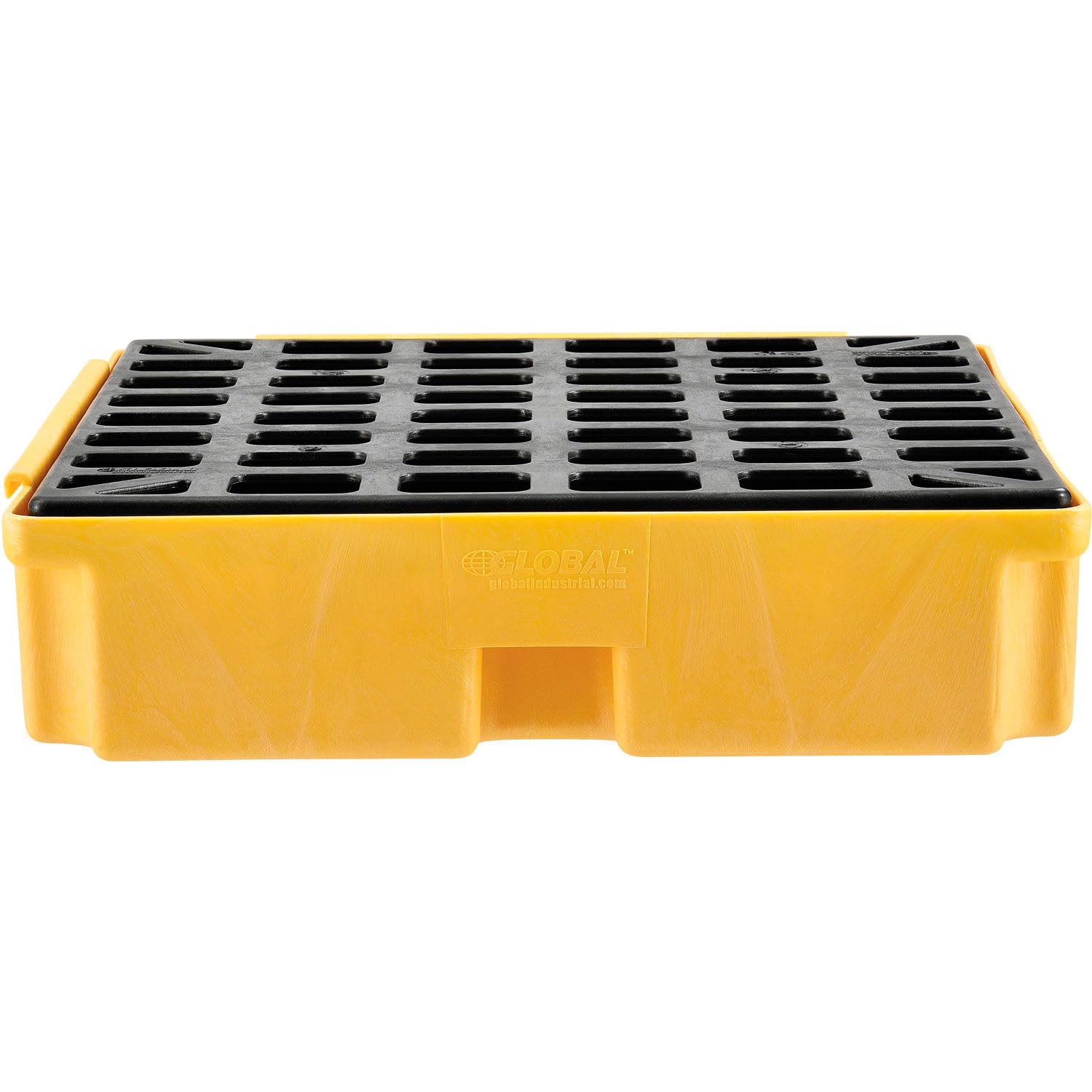 Global Industrial Low Profile Spill Containment Modular Platform, 1 Drum Capacity, 15 Gallon Liquid Capacity, 2000 Lbs Weight Capacity, 26"W x 26"D x 6-1/2"H, Yellow