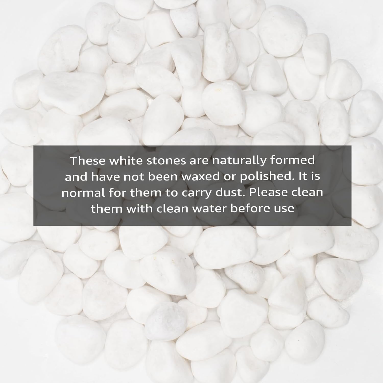 White Natural River Rocks, 1-1.5 Inch Decorative Stones for Plants, Garden, and Landscaping – 20LB, Ideal for Fish Tanks, Vases, Crafting, Home Decor, and Outdoor Landscaping