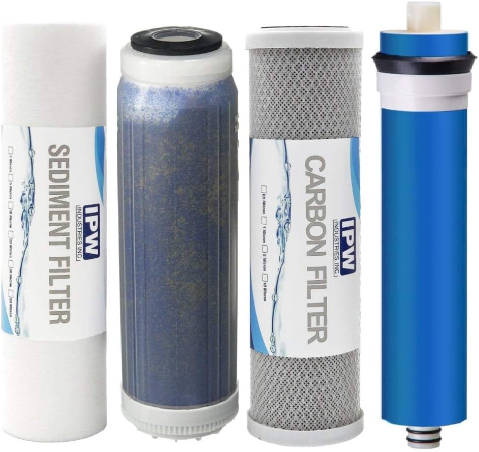 Replacement Water Filter Set for 4 Stage Reef-Aquarium Deionized Reverse Osmosis Water Filter System 50 GPD