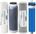 Replacement Water Filter Set for 4 Stage Reef-Aquarium Deionized Reverse Osmosis Water Filter System 75 GPD
