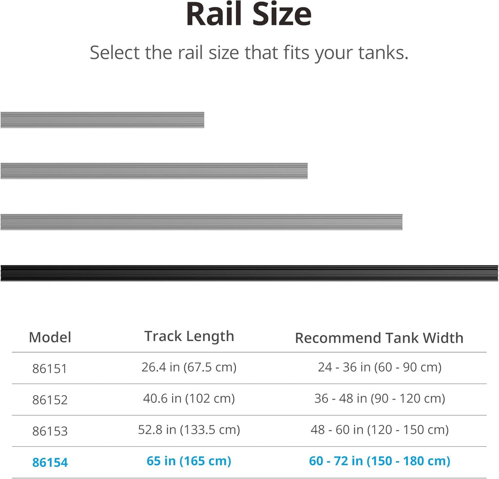 NICREW Multi-Light HyperReef Mount System Sliding Rail, Ideal for 60-72'' Tanks