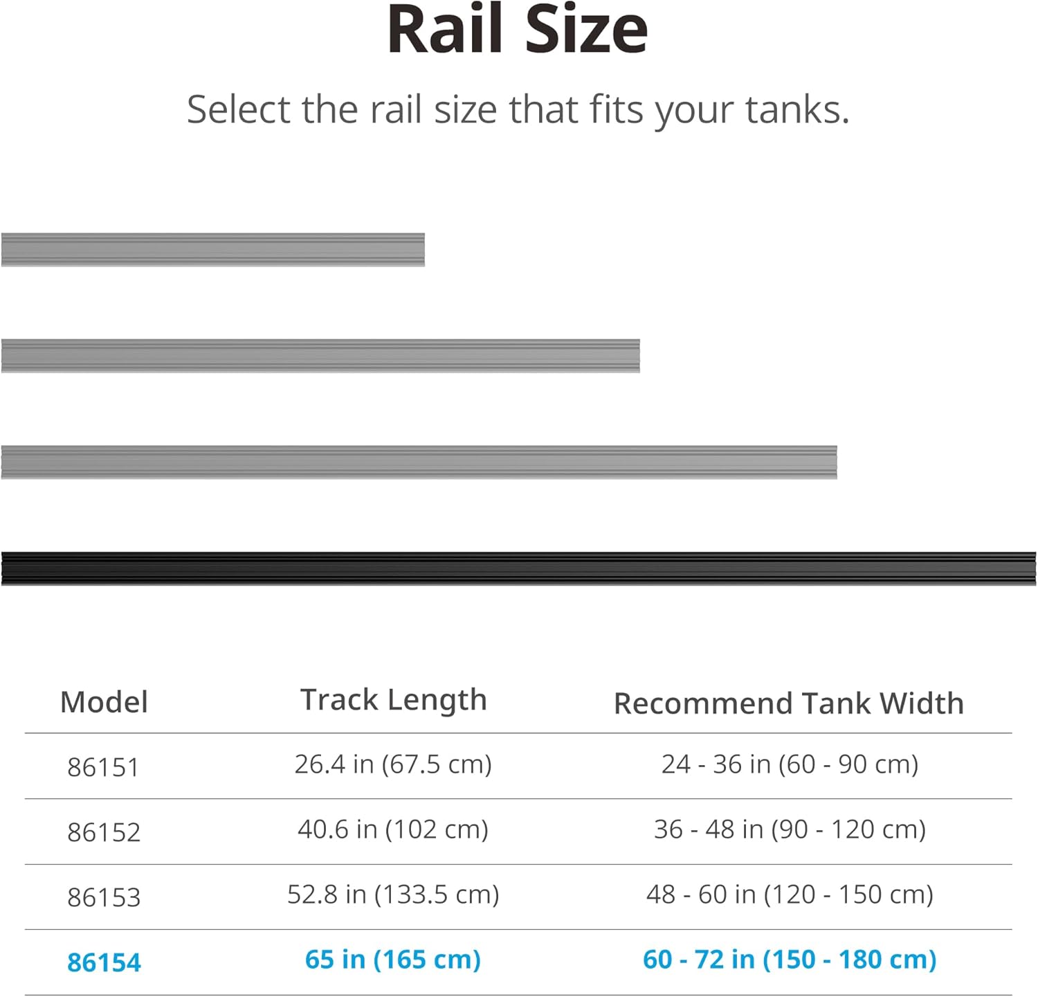 NICREW Multi-Light HyperReef Mount System Sliding Rail, Ideal for 60-72'' Tanks