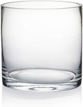 WGV Cylinder Glass Vase, Diameter 5", Height 5", Clear Glass Floral Planter Container, Floating Candle Holder for Wedding Party Event Home Office Decor, 1 Piece