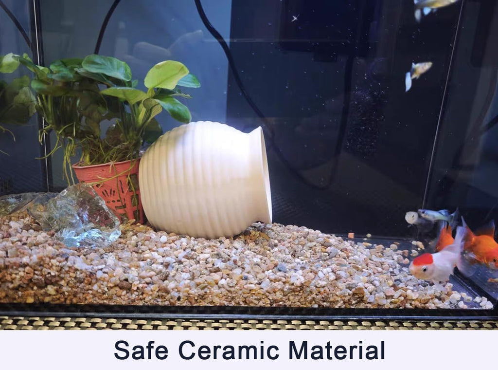 Aquarium Rock Cave Decor Ceramic Hideout Stone for Fish Shrimp Turtle Crab Betta Shrimp Tank Accessories