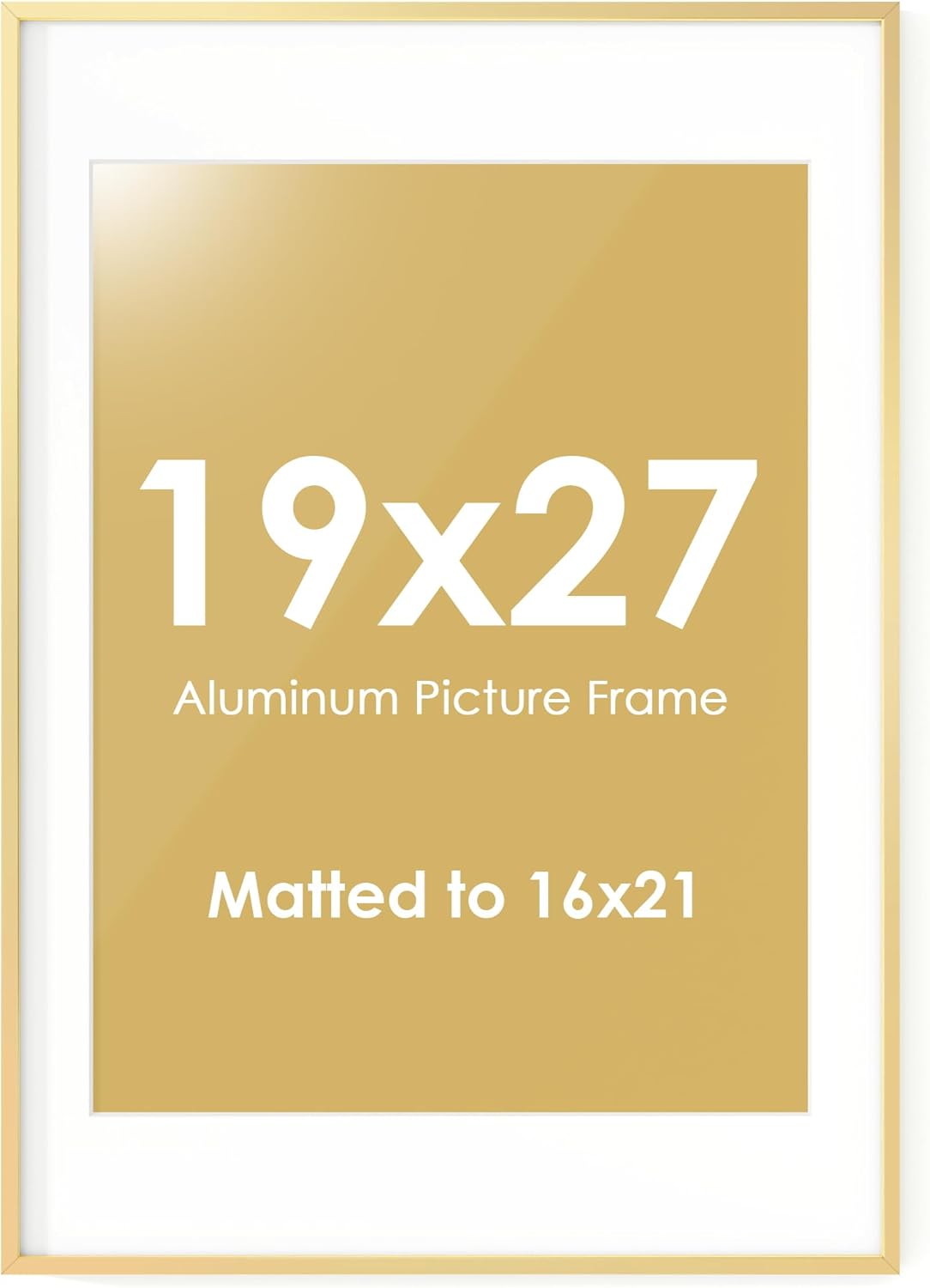 Fun Memories 19x27 Picture Frame, Metal Picture Frame Wall Mounting Horizontally or Vertically - Poster Frame Simple and Elegant Decor for Wall - 1 Pack - Gold