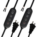 2Pack Plug-in Dimmer 110-120V Timer Switch Wire for Grow Lights Aromatherapy Diffuser 2H/4H/8H Dimmer Inline Lights Switch for Incandescent/Halogen Bulb Table or Floor Lamp