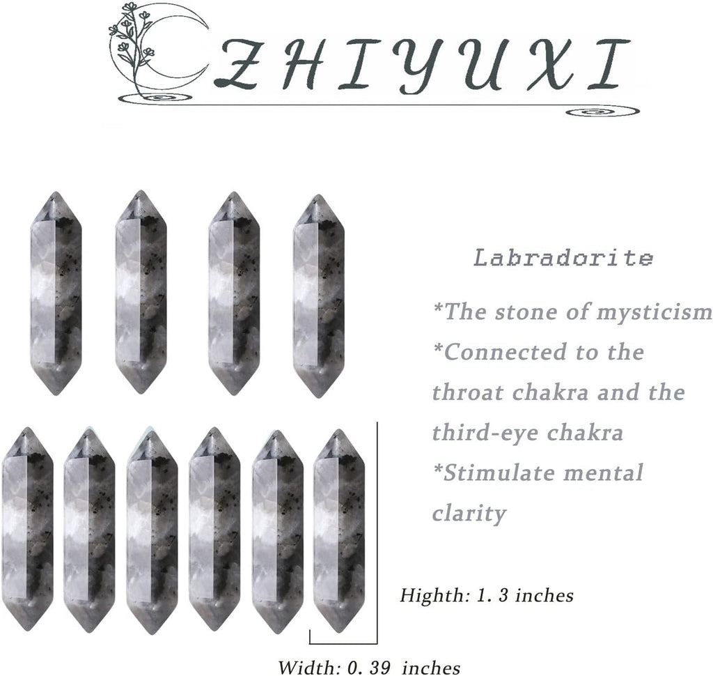 ZHIYUXI 20 Pcs Labradorite Crystal Healing Crystals Labradorite Gemstone Stones and Crystals Tumbled Polished Energy Reiki Healing Stone Wholesale Crystal Wands Decor Gifts