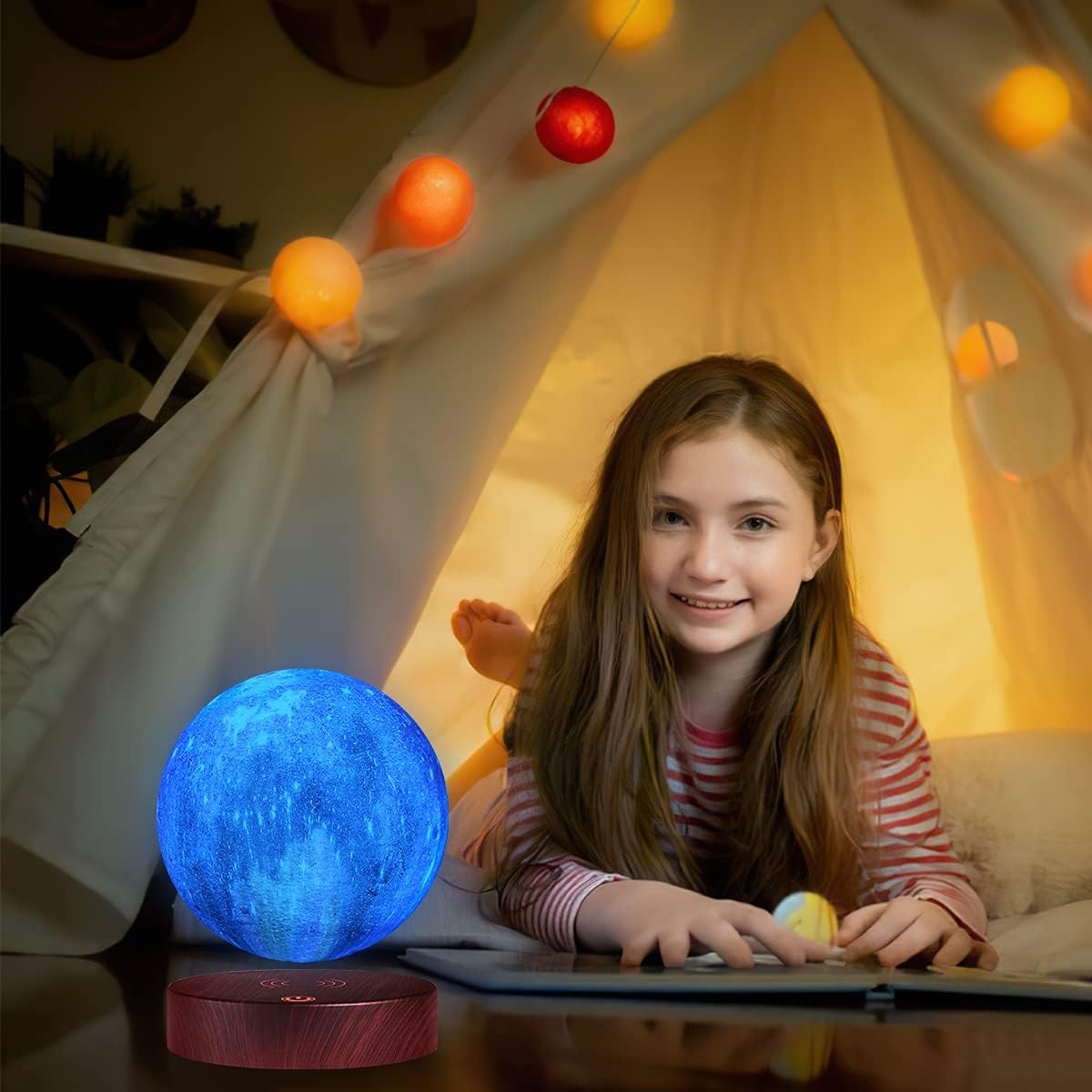 VGAzer Levitating Moon Lamp,16 Colors Galaxy Moon Lamp 5.9 Inch 3D Moon LED Light with Remote Control for Home Office Decor,Unique Gifts for Teen Girls/Boy/Adults
