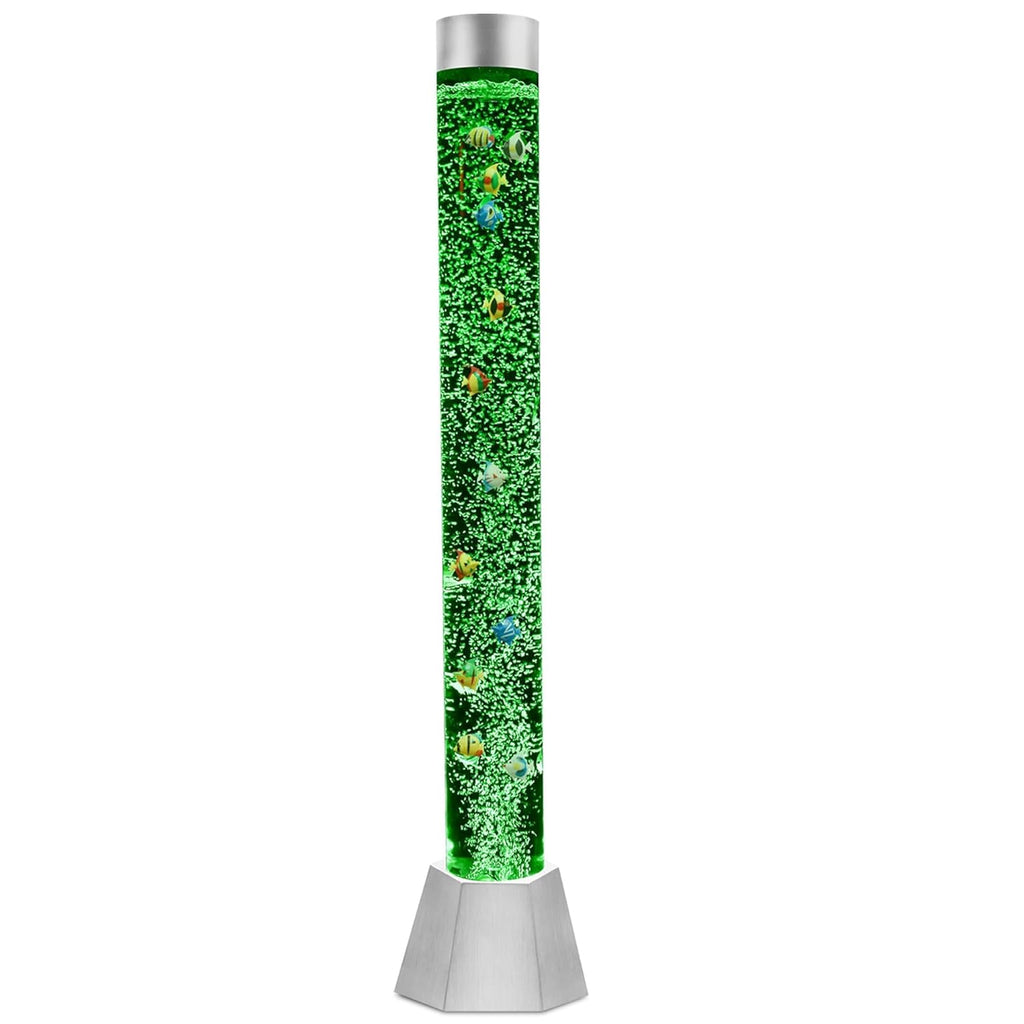 Special Supplies Aquarium Sensory Fish Bubble Light Tube with 16 LED Color Changing Nightlight Effect, Remote Control-Includes 12 Fish, Floor Standing Lamp for Kids and Adults (5 ft) (Diamond)