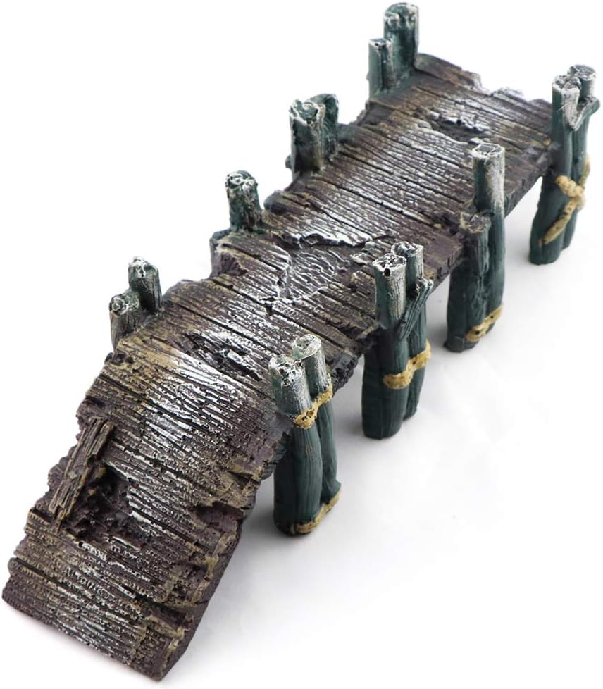 AQUA KT Aquarium Single-Plank Arch Bridge Drawbridge Rock for Cichlid Guppy Betta Glofish Fish Tank Landscape Decoration