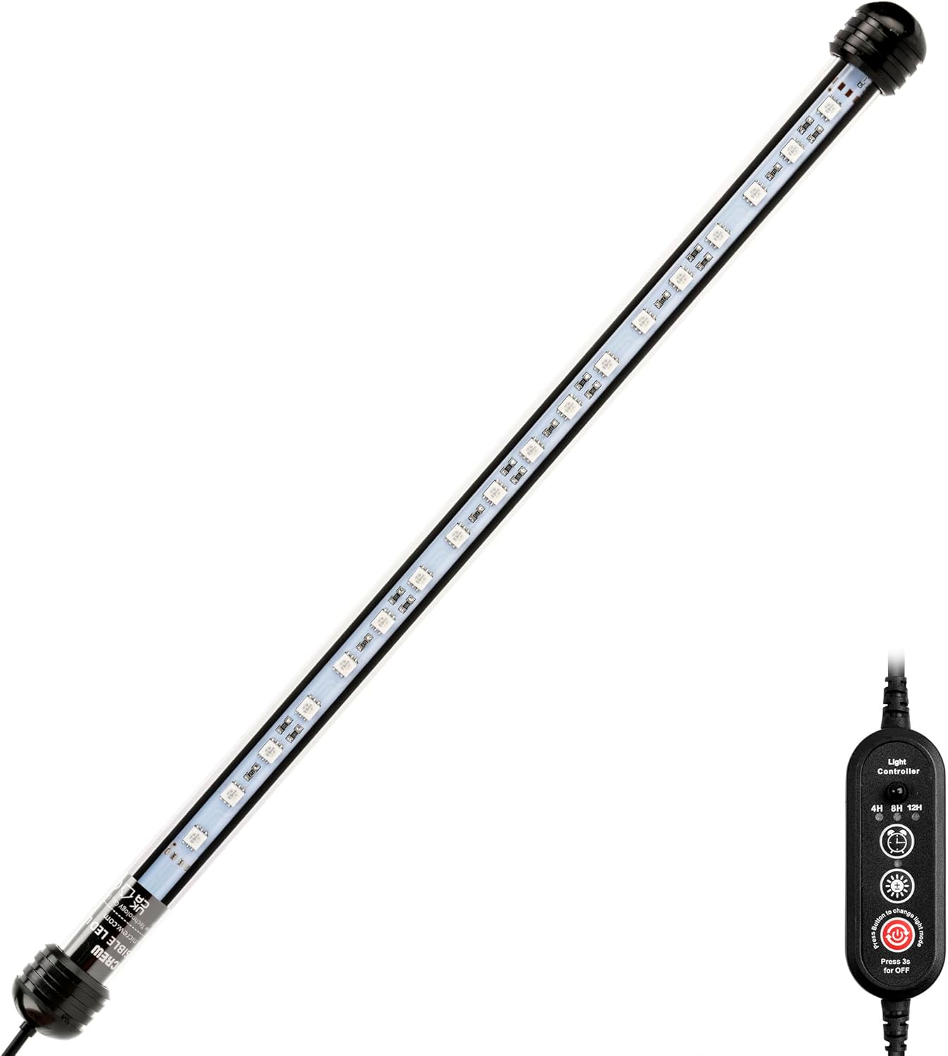 NICREW LED Aquarium Light, 15 Inches Submersible Fish Tank Light, Waterproof Underwater Light with Multicolor Option