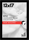Americanflat 12x17 Picture Frame with Polished Plexiglass - Black Picture Frame - Wide Photo Frames Made of Engineered Wood for Vertical or Horizontal Wall Display - Epic Collection - Black