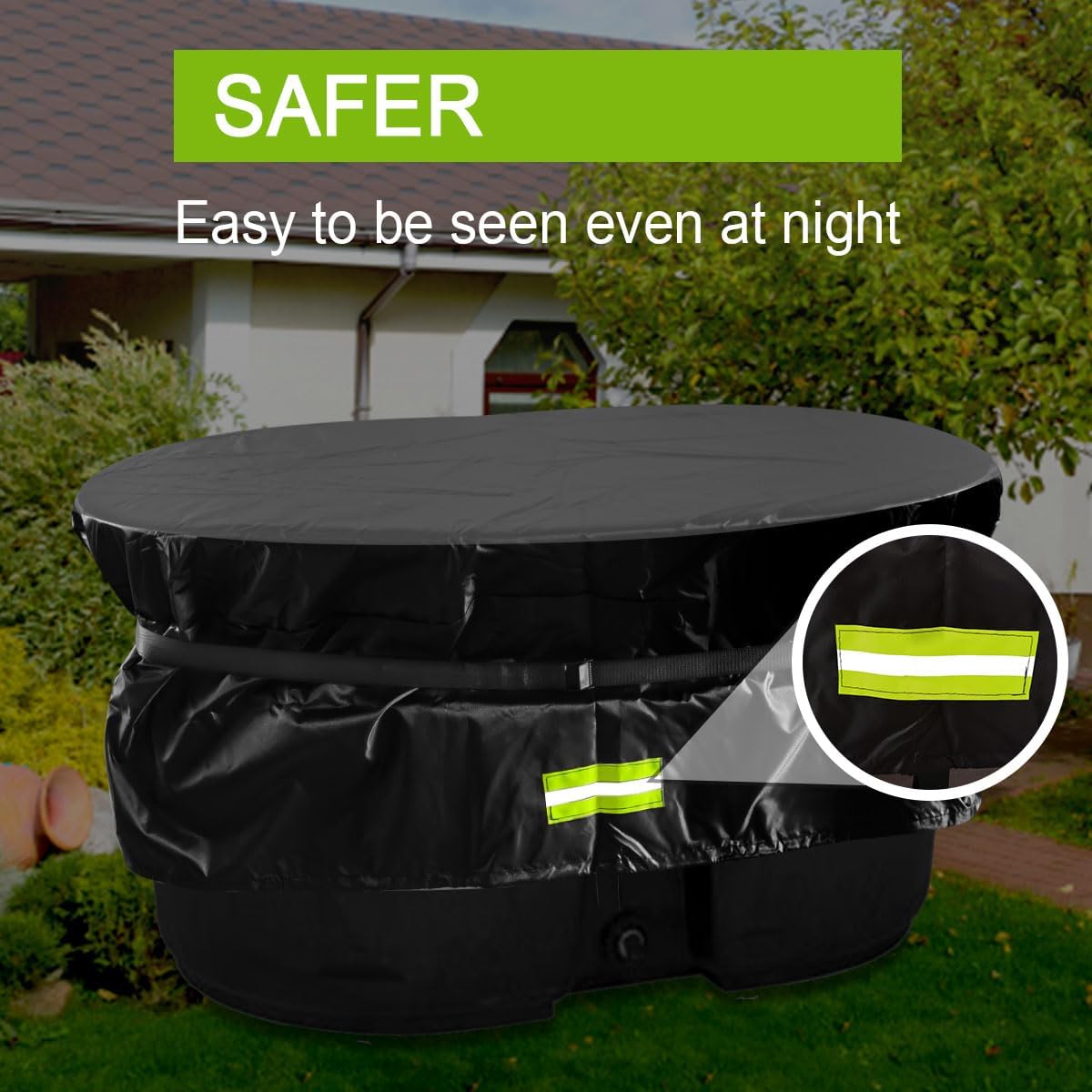 Rubermaid 150 Gallon Waterproof Stock Tank Cover with Zipper, Rectangular Cold Plunge Oval Ice Bath Tub Horse Livestock Water Trough Insulated Cover for Outside Polar Protector 150 Gallon Tank
