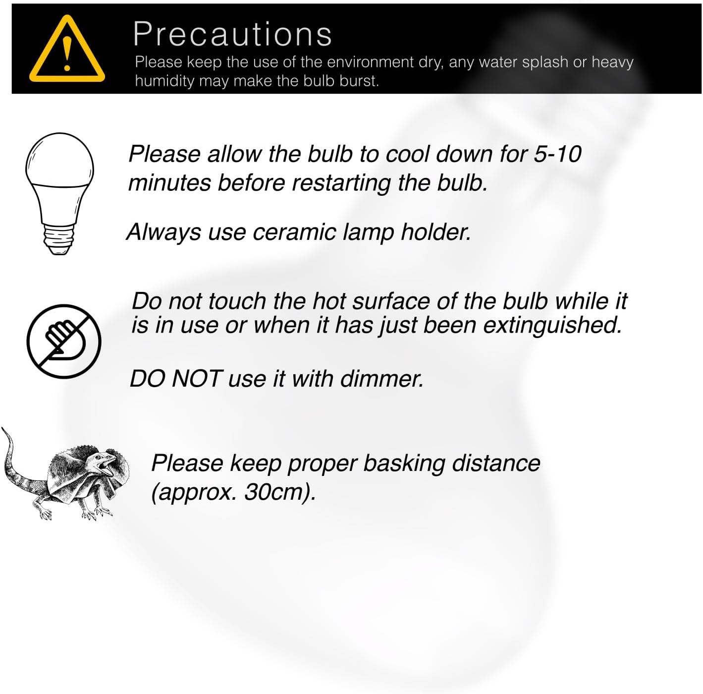 Reptile Heat Bulb Lamp, 2-Pack 75W Daylight Basking Spot, Bearded Dragon/Turtle/Lzard/Gecko Light Bulb, UVA Heat Lamp, Basking Light for Reptiles