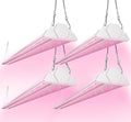 FREELICHT 4 Pack 4ft LED Grow Light, 60W (350W Equivalent), Red Blue (660nm+460nm) Full Spectrum Grow Light for Indoor Plants, Hanging Plug in Grow Lamp for Hydroponic Greenhouse Plants Seedling Veg