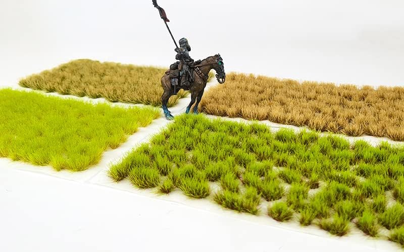 190 Pcs Static Grass Model Grass Tufts Railway Artificial Grass Miniature Grass Tuft Terrain Kit for DIY Model Railway Fairy Garden Diorama Scenery (Set B)