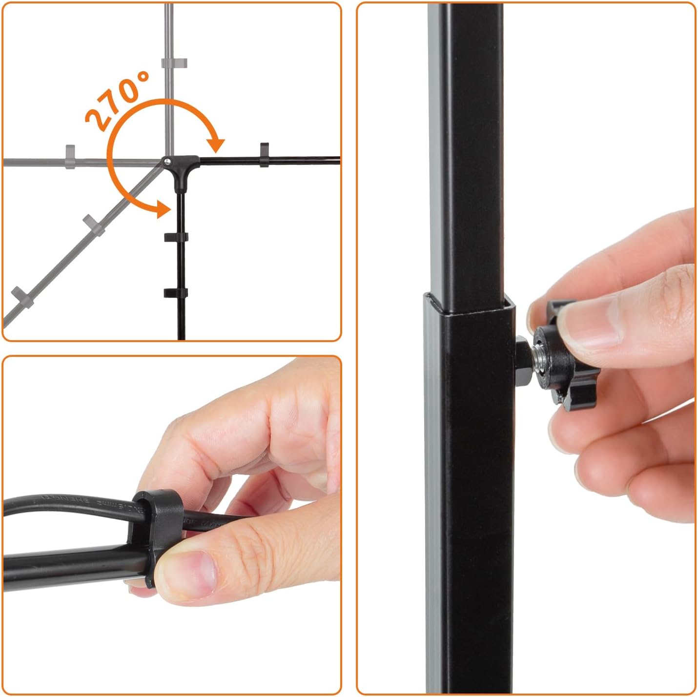 Oiibo Reptile Dual Lamp Stand, Floor Light Holder with Adjustable Heigh Bracket Metal Support for Reptile & Amphibian Terrarium Tank Vivarium Cage