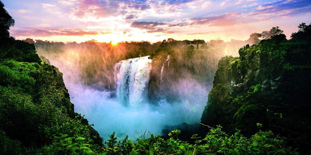 Waterfall Aquarium Background Poster HD Fish Tank Decorations Landscape (48" x 24"/ 122 x 61cm)