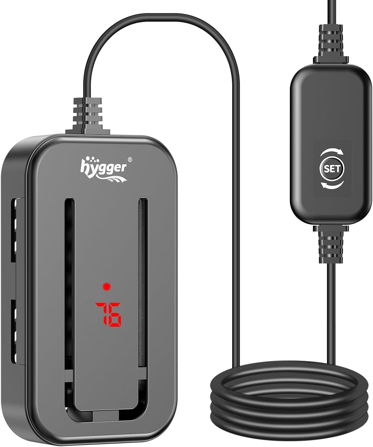 hygger 15-25 Gallon Short Fish Tank Heater, 150W 200W 250W Adjustable Submersible Aquarium Heater with Digital Display Controller, Run Dry & Overheating Protection