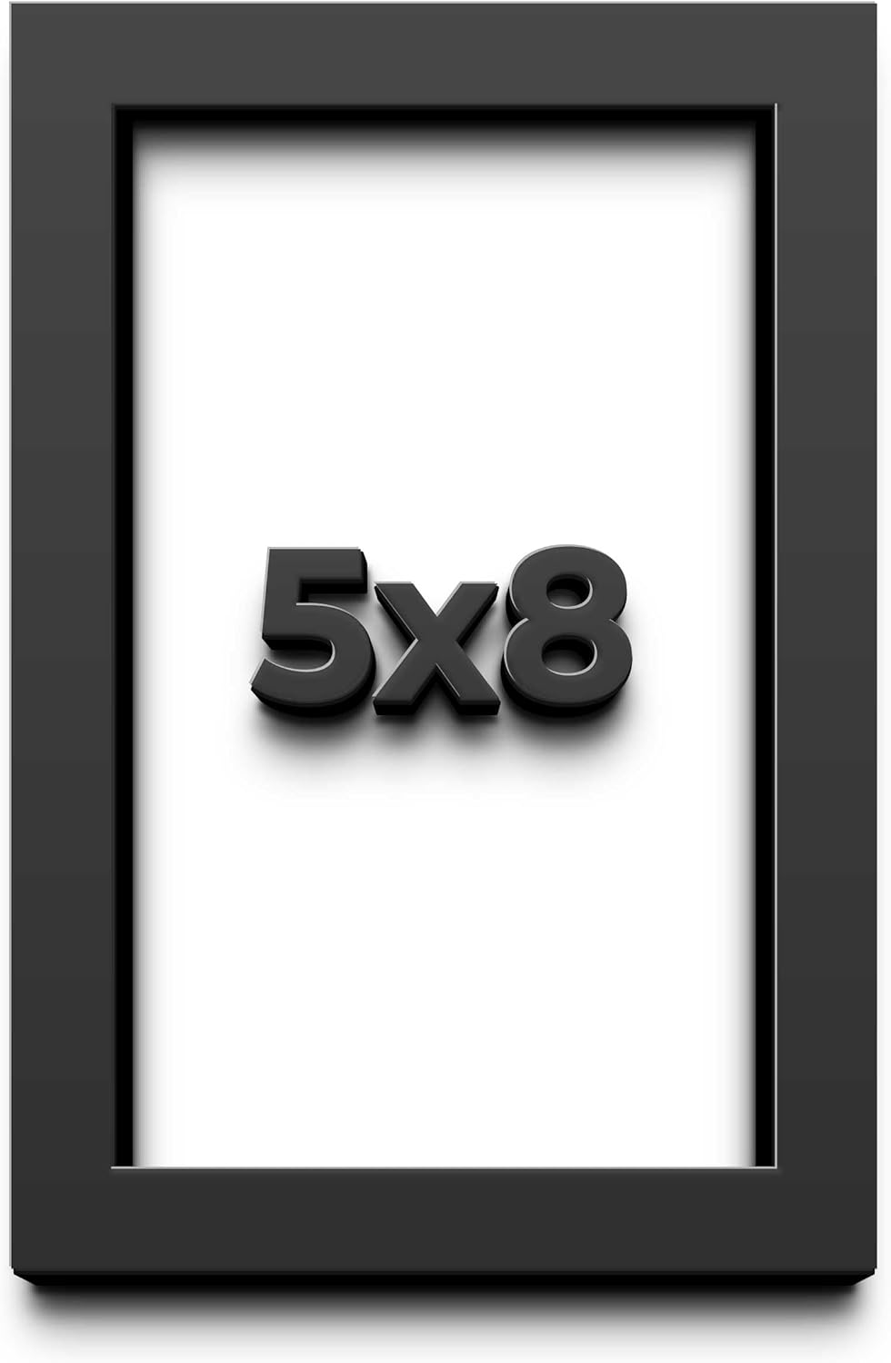 5x8 in Shadow Box Frame Black | 1 Inch Deep Solid Wood Shadowbox Display Frame | UV Resistant Acrylic Plexiglass, Acid Free Backing, and Hanging Hardware | Dugan Picture Frame Style