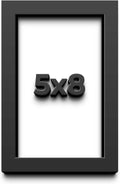 5x8 in Shadow Box Frame Black | 1 Inch Deep Solid Wood Shadowbox Display Frame | UV Resistant Acrylic Plexiglass, Acid Free Backing, and Hanging Hardware | Dugan Picture Frame Style