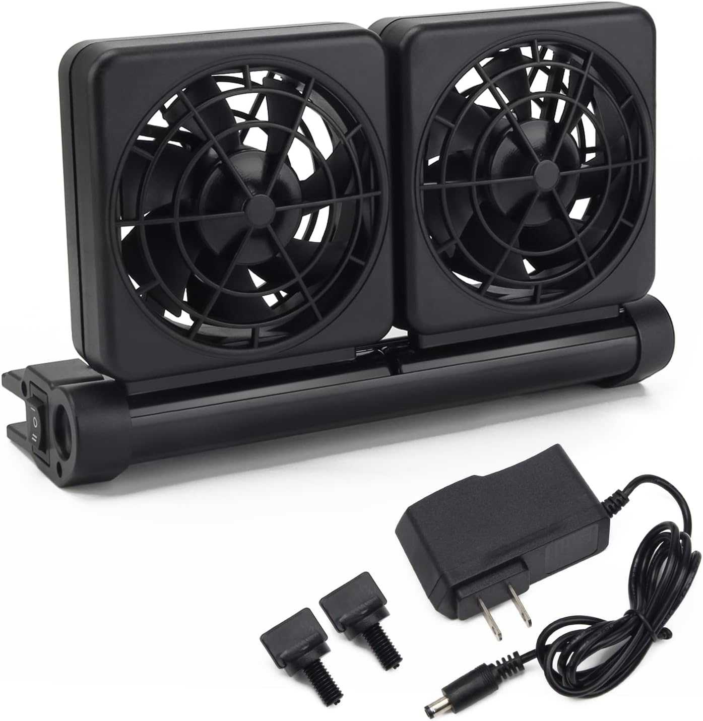 Aquarium Fan 2 3 4 Heads, Aquarium Chillers Cooling Fan Adjustable Fish Tank Cooling Fan with 2 Wind Speed Fan for Water Tank, Aquarium Tank Chiller (2 Head)