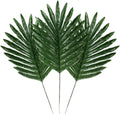 30 Pcs Faux Palm Leaves with Stems Artificial Tropical Plant Imitation Safari Leaves Hawaiian Luau Party Suppliers Decorations,Tiki,Aloha Jungle Beach Birthday Leave Table Decorations