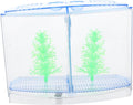Acrylic Fish Tank Breeding Box for Small Fish with Transparent Dual Compartments Desktop Aquarium Nursery for Goldfish Shrimp and Fry Practical Accessory