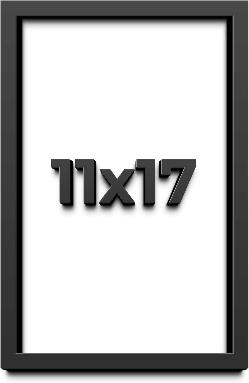 11x17 Shadow Box Frame Black | 1 Inch Deep Solid Wood Shadowbox Display Frame | UV Resistant Acrylic Plexiglass, Acid Free Backing, and Hanging Hardware | Dugan Picture Frame Style
