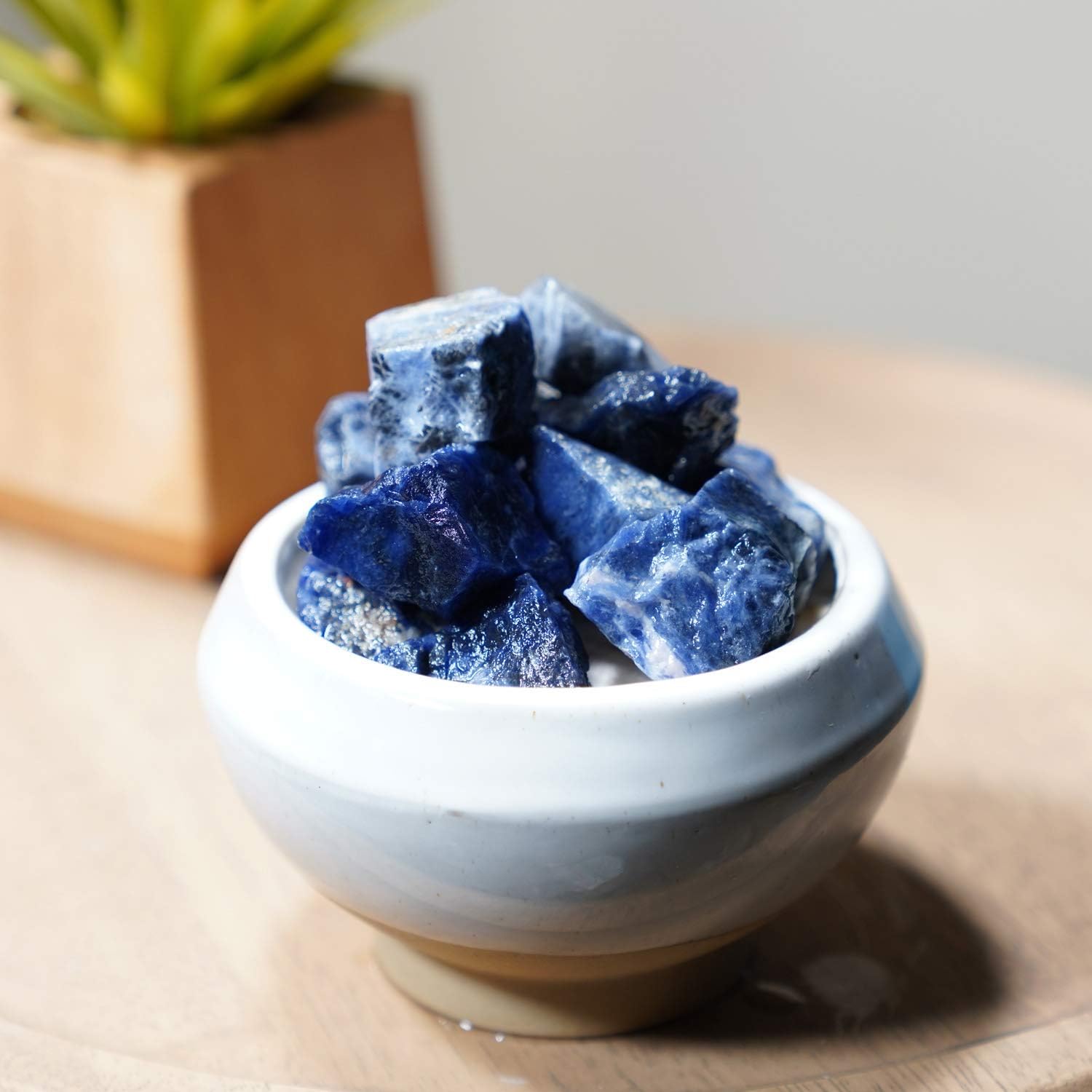 Crystal Allies 1 Pound Bulk Rough Blue Sodalite Reiki Crystal Healing Stones Large 1"