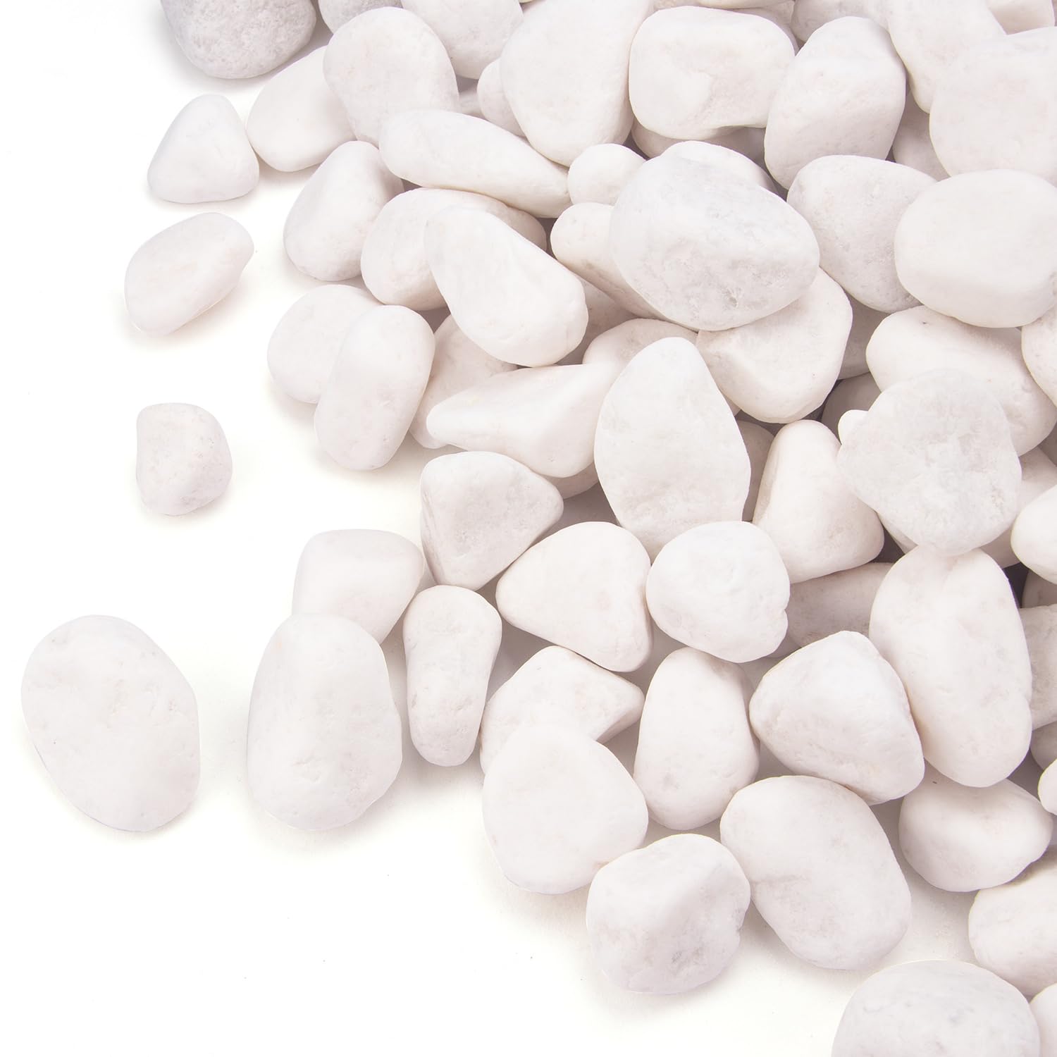 18.2 Pounds Decorative Pebbles, White Stones, White River Rock, Natural Aquarium Gravel, Garden Decor Rocks