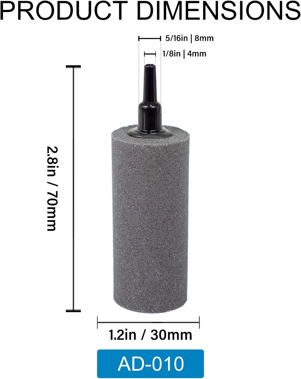 Air Stone Bubble Diffuser Ball - for Aquarium Air Pump and Fish Tanks, Gray, Pack of 10pcs